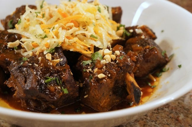 Asian Style Short Ribs with Daikon Salad - Striped Spatula