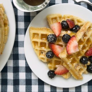 raised waffles with warm maple butter recipe