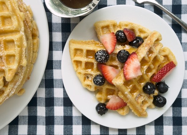 raised waffles with warm maple butter recipe