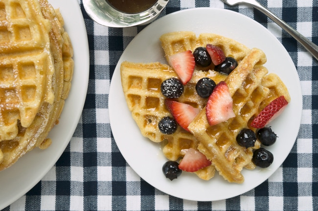 raised waffles with warm maple butter recipe