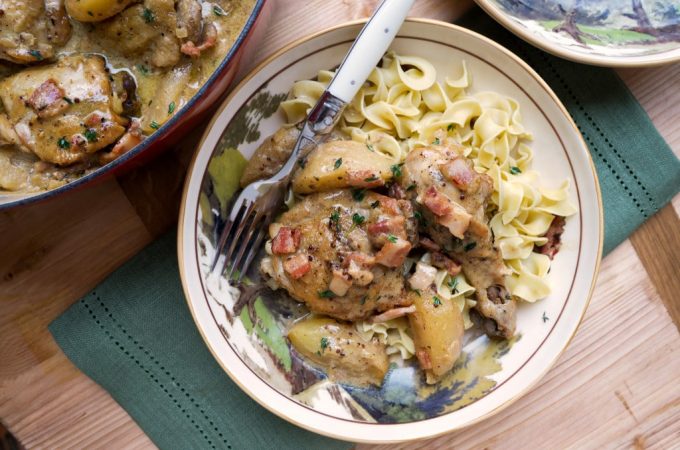 hard cider braised chicken recipe