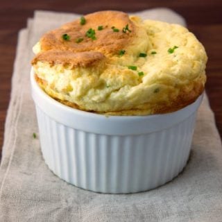 roasted cauliflower and goat cheese souffles