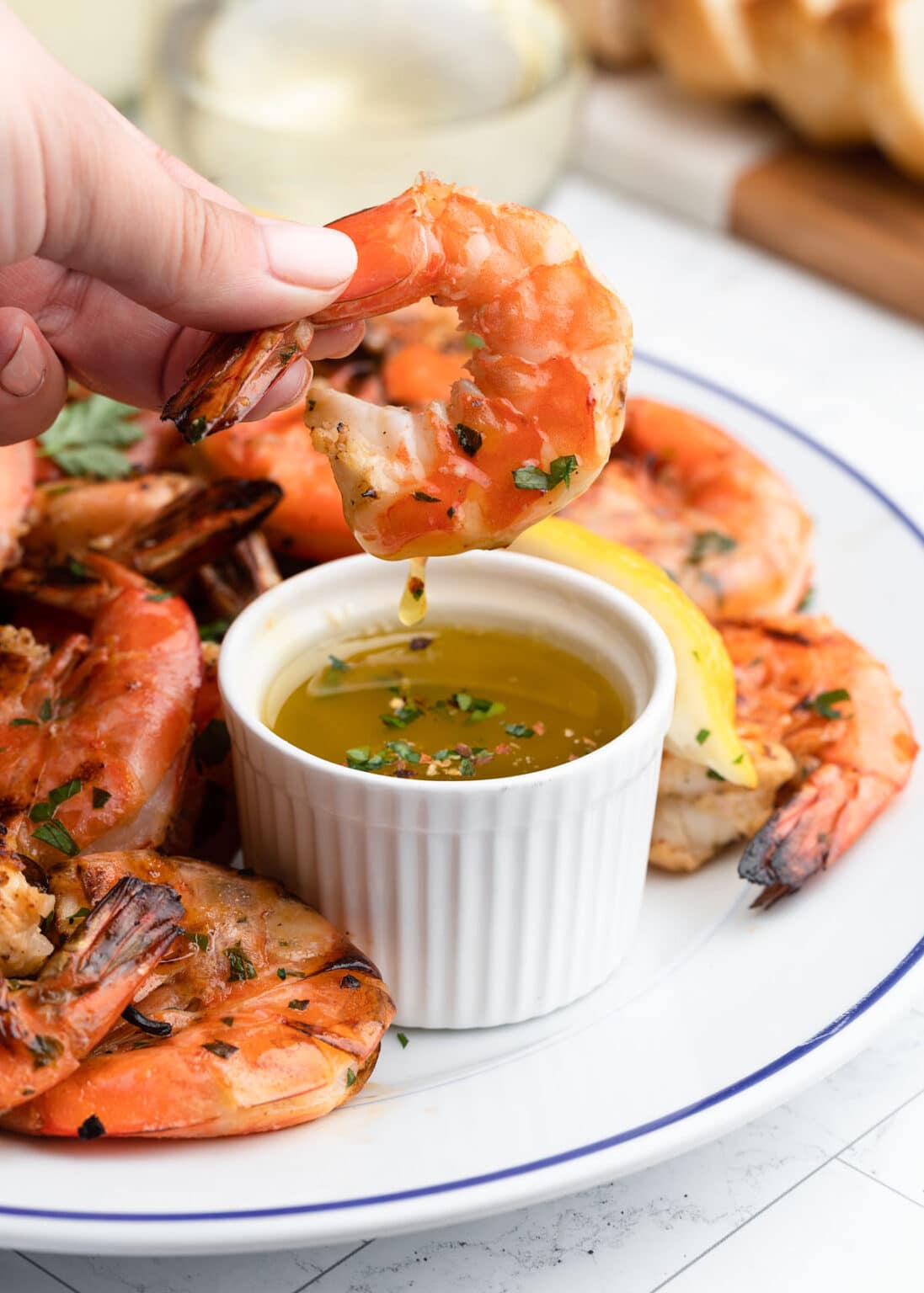 Grilled Shrimp Scampi with Lemon-Garlic Butter - Striped Spatula