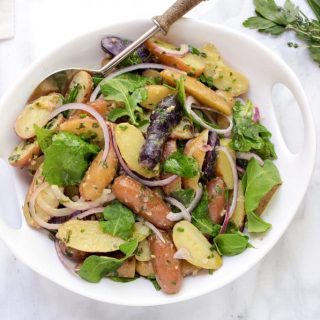 french potato salad with baby arugula recipe