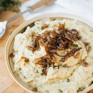 caramelized shallot and cheddar mashed potatoes