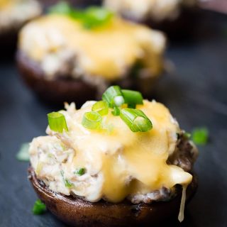 Crab Stuffed Mushrooms with Gouda Cheese