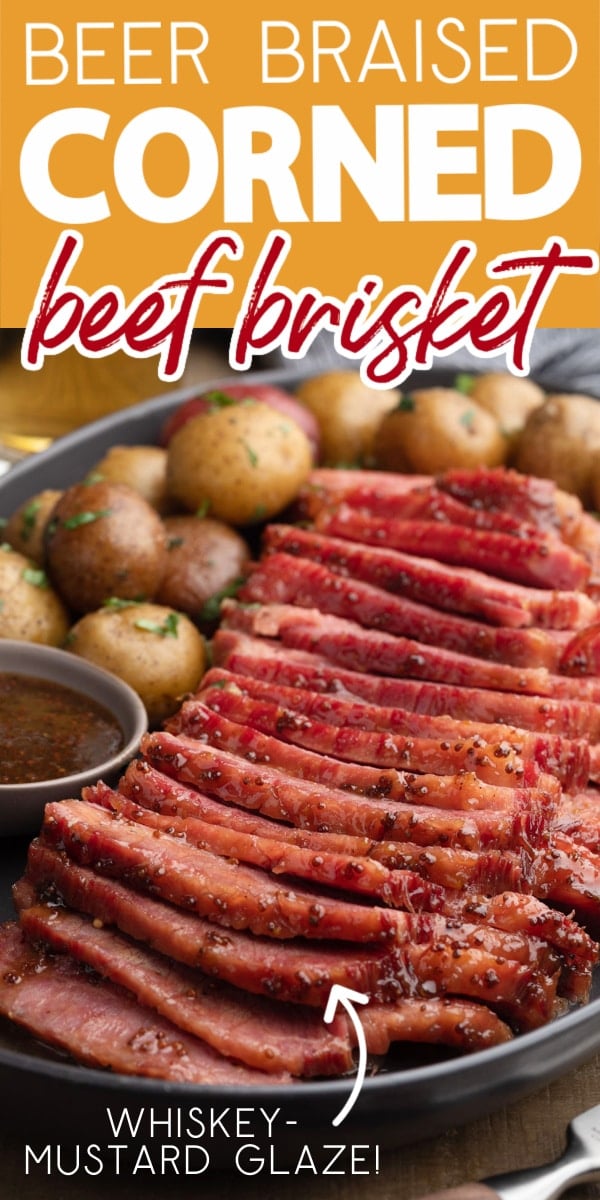 Beer Braised Corned Beef with Whiskey Mustard Glaze - Striped Spatula