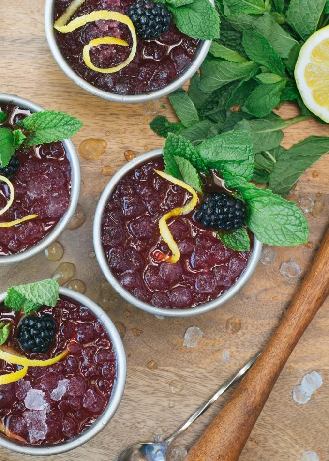 summer cocktails: blackberry mint juleps