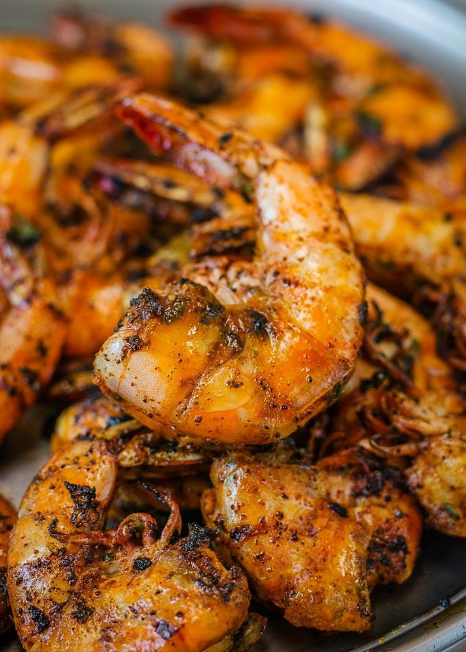 cajun grilled shrimp on a platter