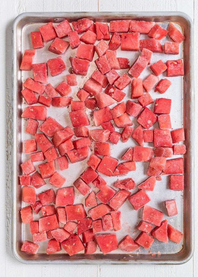 frozen watermelon cubes for daiquiris