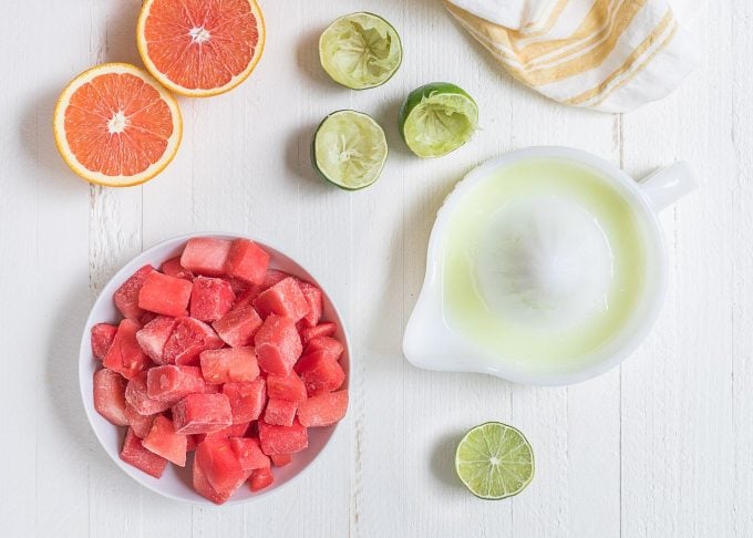 ingredients for frozen watermelon daiquiris