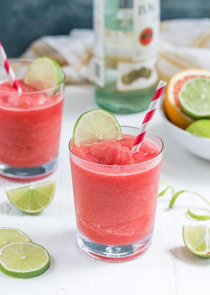 blended frozen watermelon daiquiris