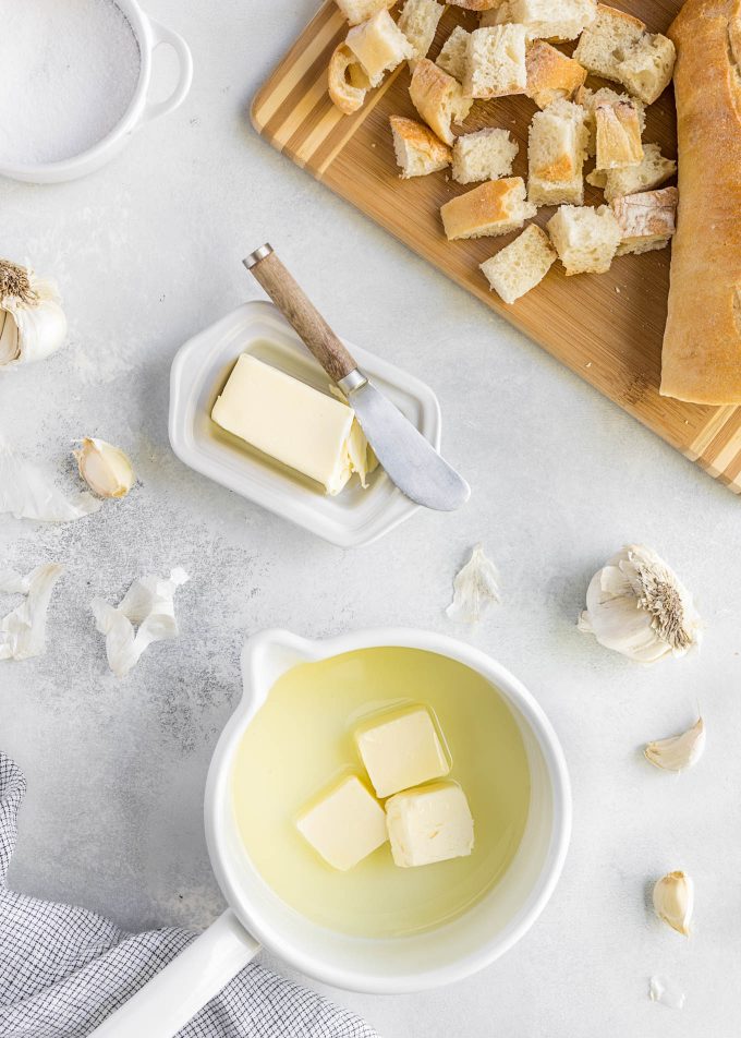 garlic butter in a saucepan