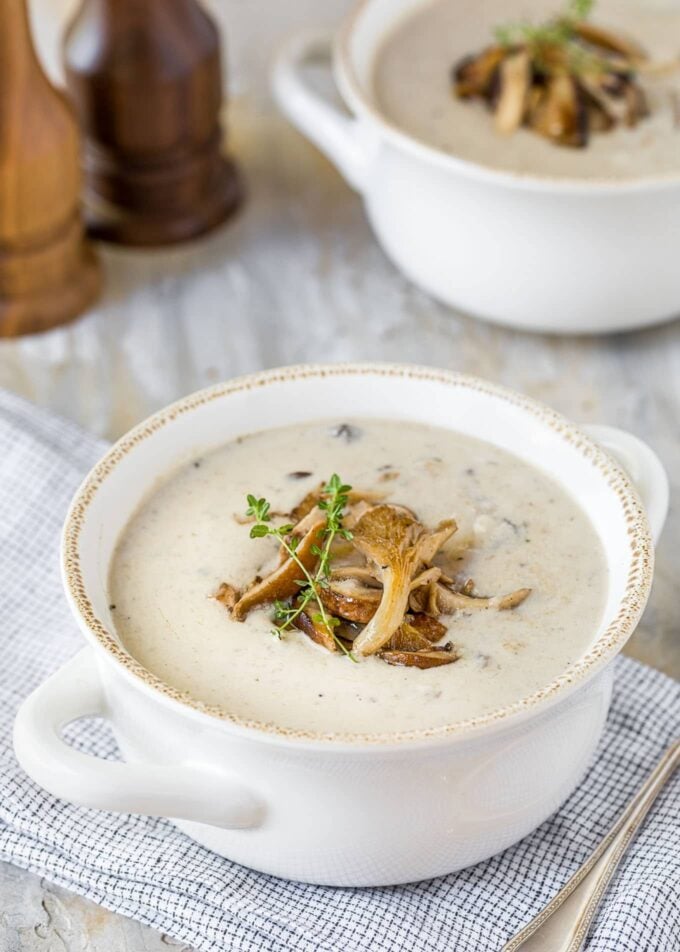 Cream of Mushroom Soup with Sherry - Striped Spatula