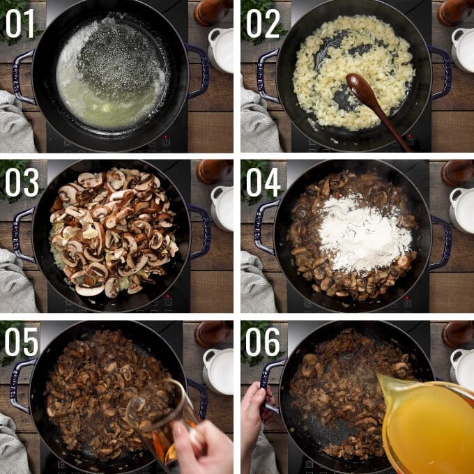 how to make cream of mushroom soup: steps 1-6