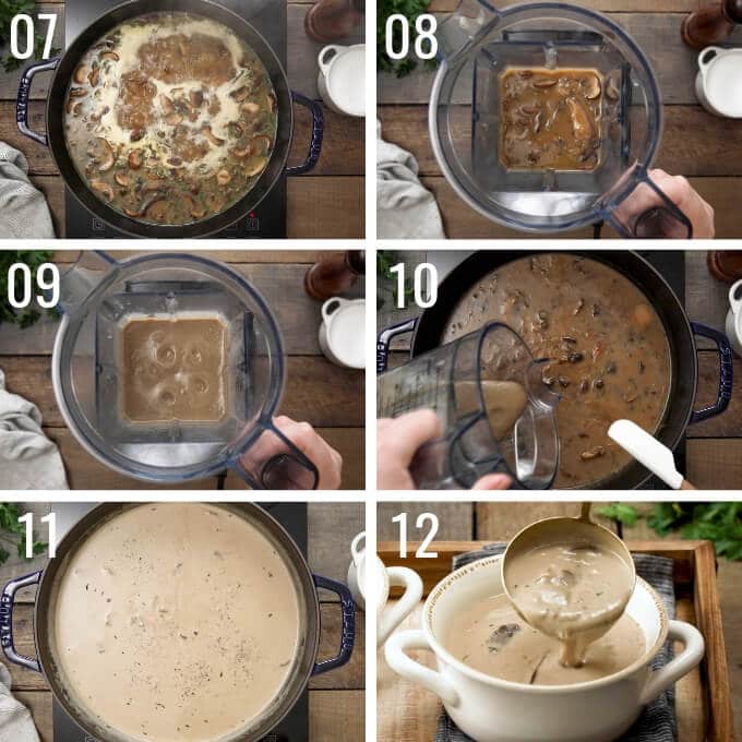 how to make cream of mushroom soup: steps 7-12