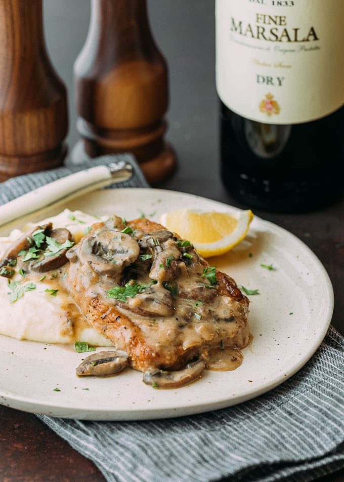 pork chops with creamy marsala sauce