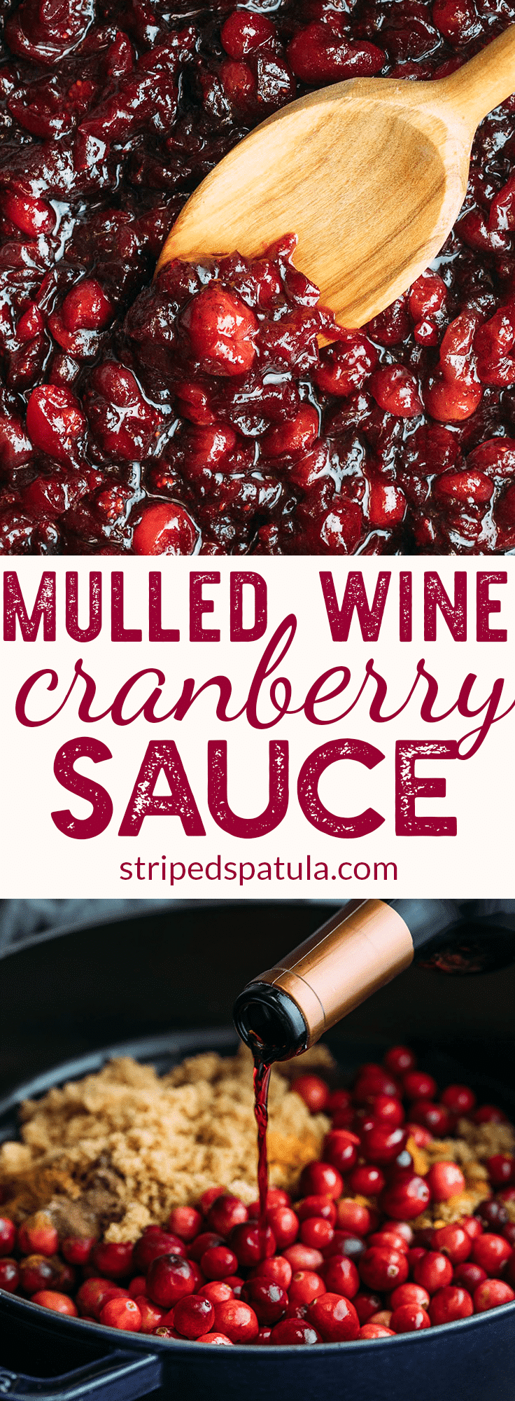 Mulled Wine Cranberry Sauce with Brandy | Striped Spatula