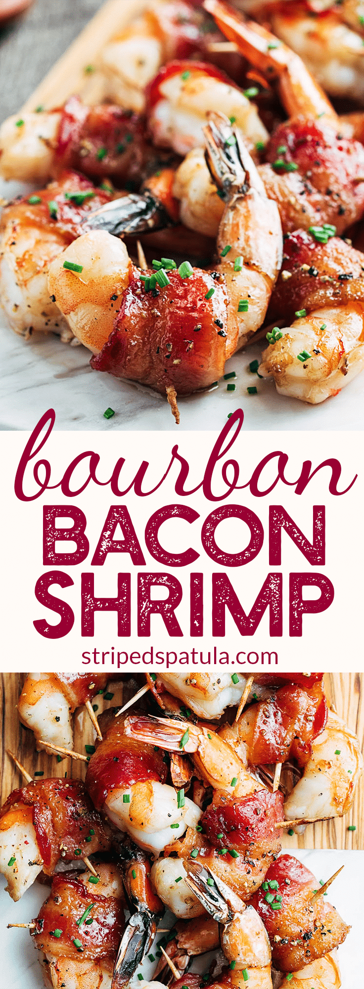 Bacon Wrapped Shrimp with Bourbon Glaze | Striped Spatula
