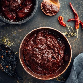 homemade chili paste with dried chilis