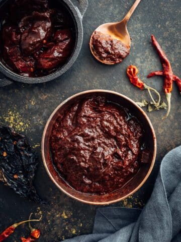 homemade chili paste with dried chilis