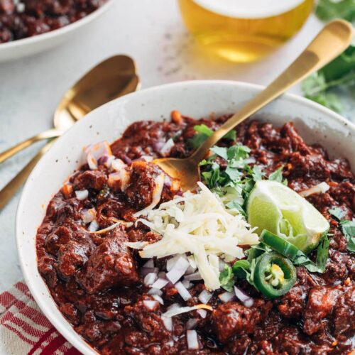 Instant Pot Chili (Texas-Style) - Striped Spatula