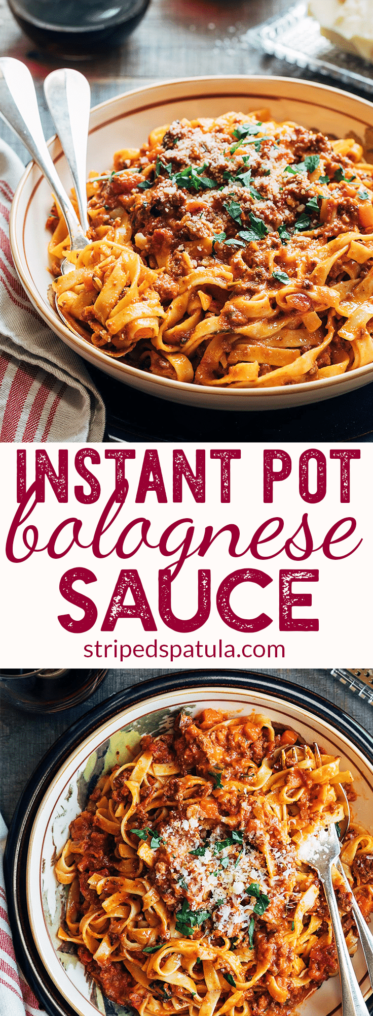 Bolognese Sauce Recipe (Instant Pot or Pressure Cooker) | Striped Spatula