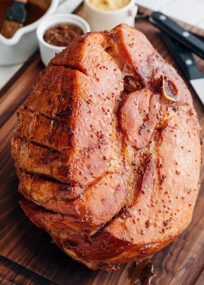 Honey Mustard Glazed Ham with Bourbon