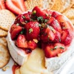 baked brie recipe with honey roasted strawberries {sponsored}
