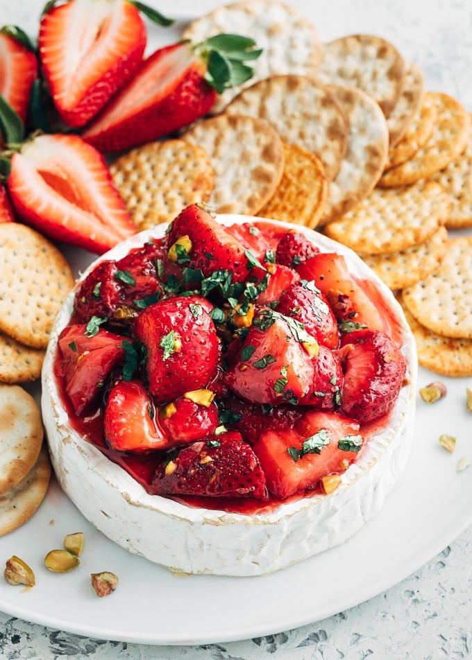 roasted strawberries with baked brie {sponsored}