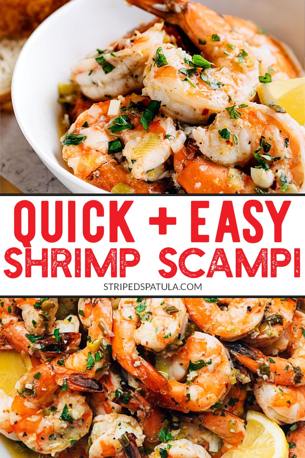 Easy Shrimp Scampi with White Wine and Lemon | Striped Spatula