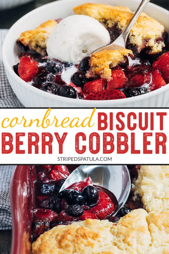 how to make berry cobbler with cornbread biscuit topping
