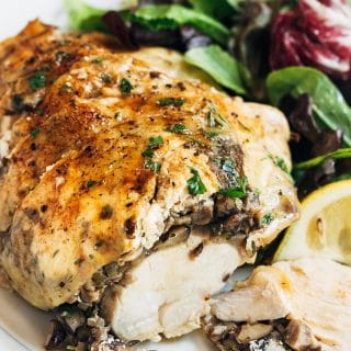 stuffed chicken breasts with mushrooms and goat cheese