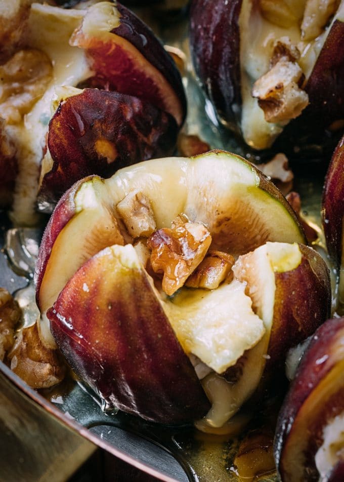 Cambozola Stuffed Figs with Walnuts and Honey