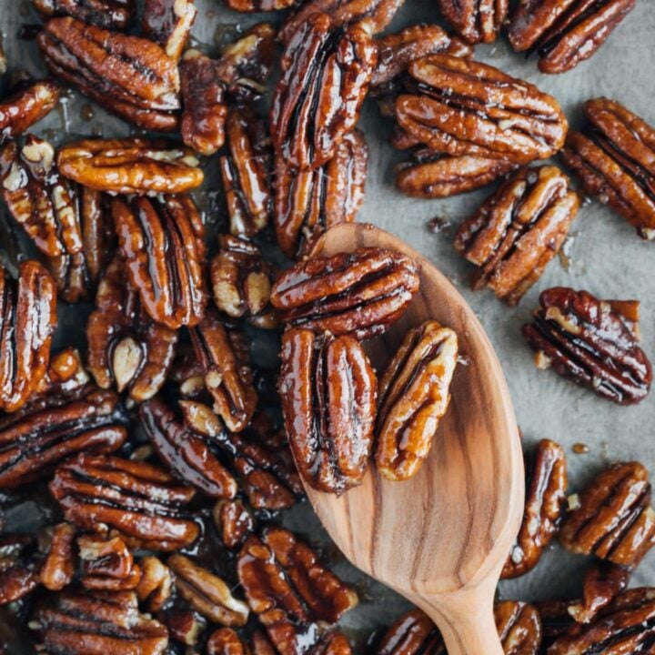 Caramelized Pecans (Stovetop Recipe) - Striped Spatula