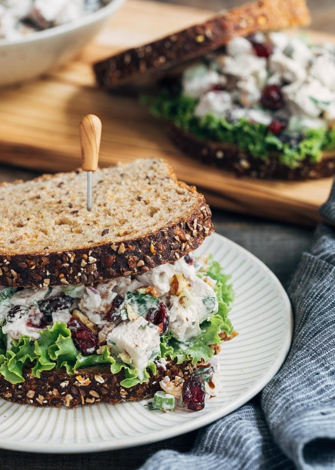 Cranberry Chicken Salad With Walnuts Striped Spatula