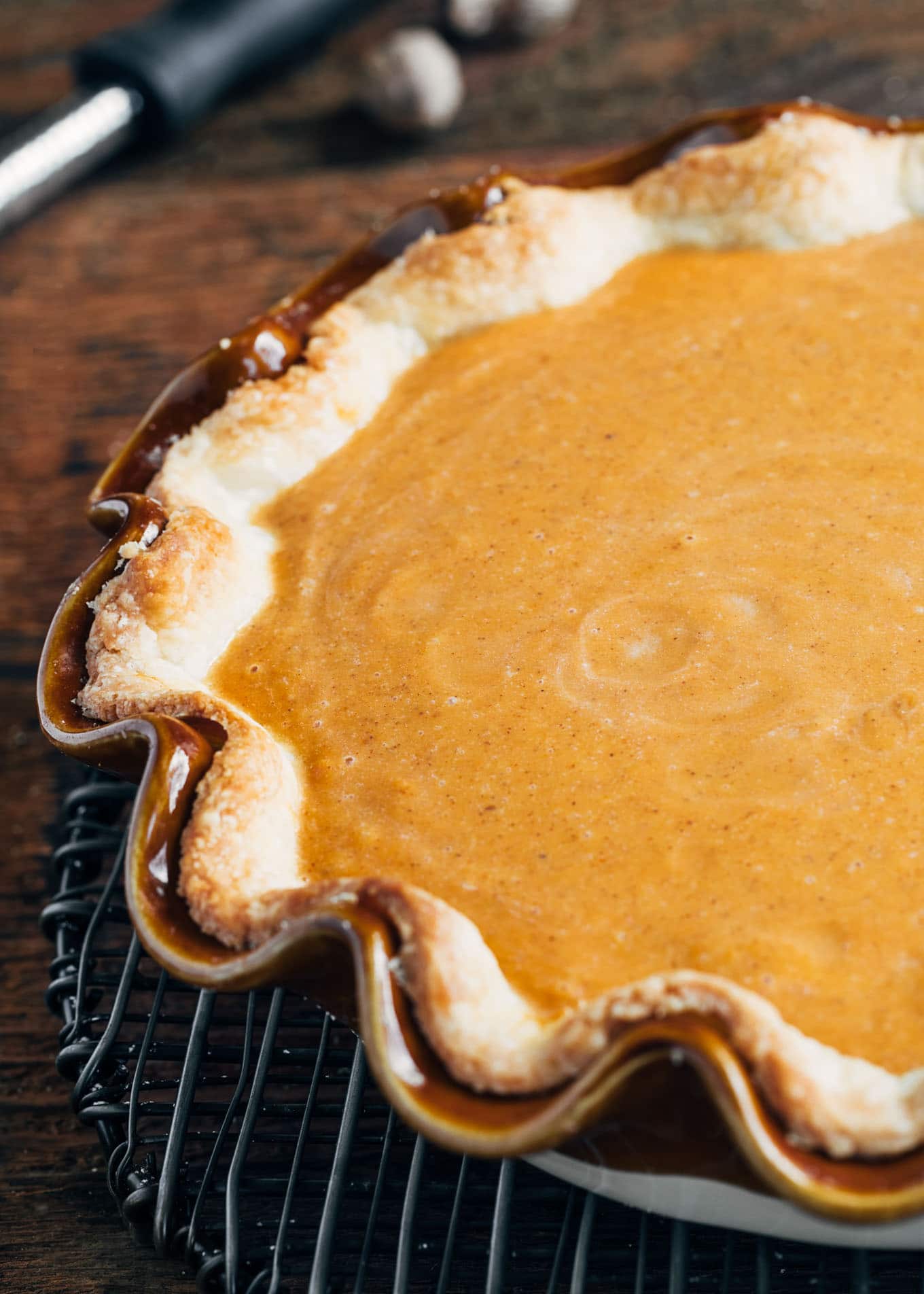 Pumpkin Custard Pie Striped Spatula