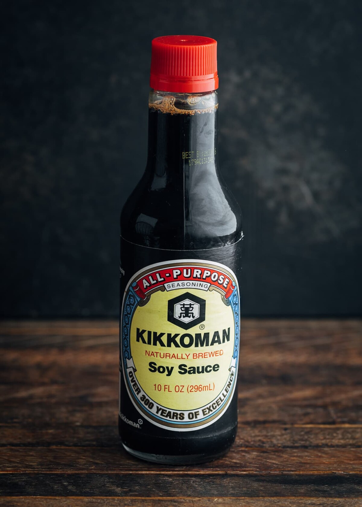 bottle of kikkoman japanese shoyu style soy sauce
