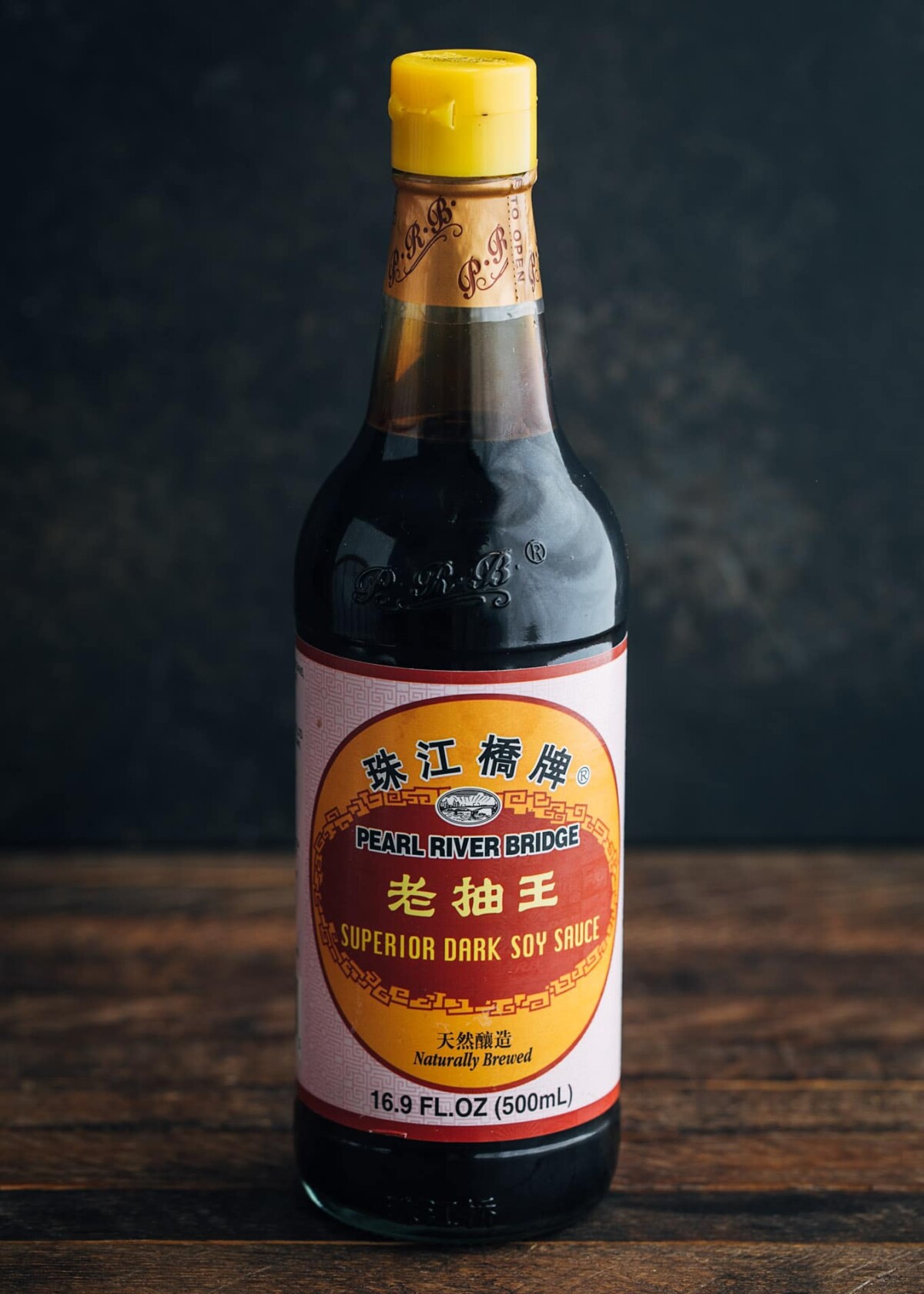 bottle of pearl river bridge chinese dark soy sauce