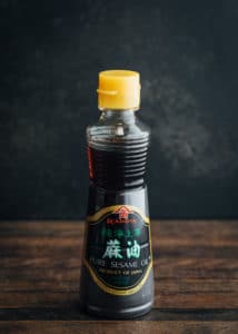 bottle of Japanese pure sesame oil