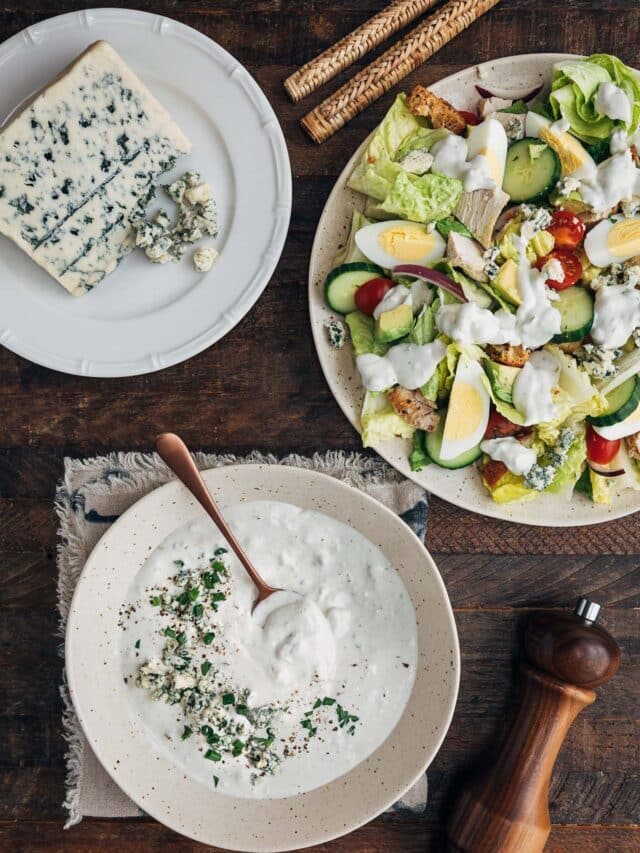 blue cheese salad dressing recipes Wedge Salad with Horseradish Bleu Cheese Dressing