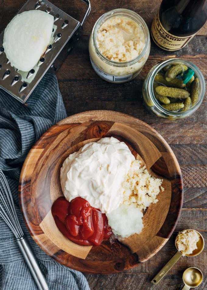 Russian Dressing Recipe with Cornichons - Striped Spatula