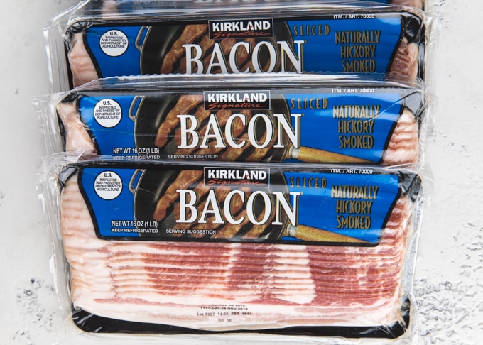 4 packages of kirkland hickory smoked bacon