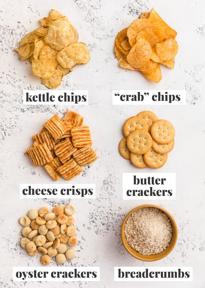 crackers, chips, and breadcrumbs that you can use to as mac and cheese toppings