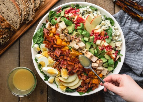 Harvest Cobb Salad with Roasted Squash and Apples - Striped Spatula