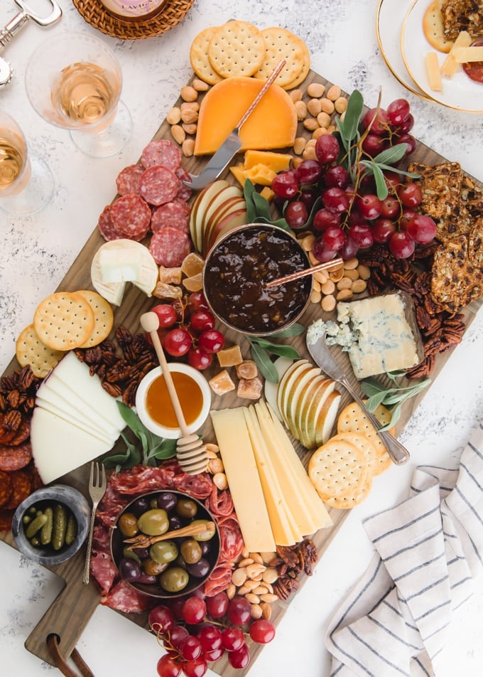 overhead view of the ultimate cheese board