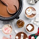slow cooker hot chocolate with seasonal marshmallows