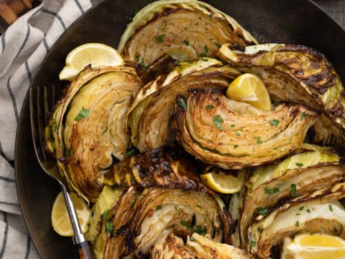 Recipe: This pot of roasted cabbage wedges with pork belly is