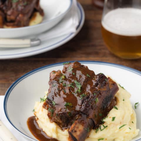 Stout Beer Braised Short Ribs (Oven or Instant Pot) - Striped Spatula