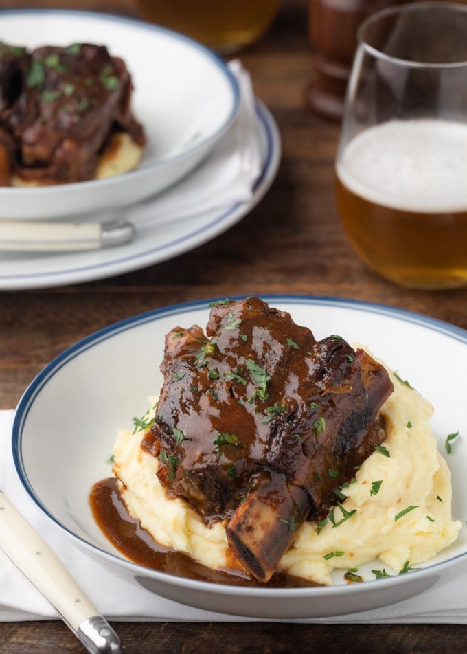 Stout Beer Braised Short Ribs (Oven or Instant Pot) - Striped Spatula